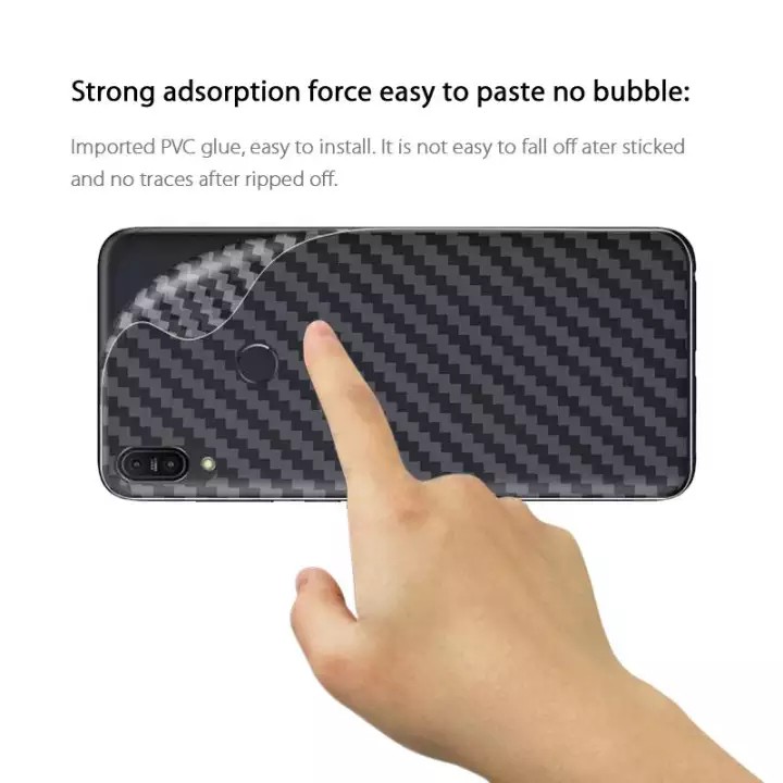 Carbon Garskin for Asus Zenfone Max Pro M1 Premium 3D Carbon Back Skin Anti Gores Belakang