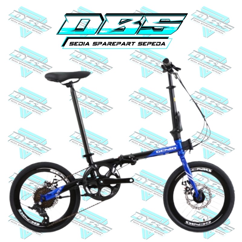SEPEDA LIPAT GENIO RUNES  1.0 20 INCH 8SPEED BLUE BLACK MURAH TERMURAH