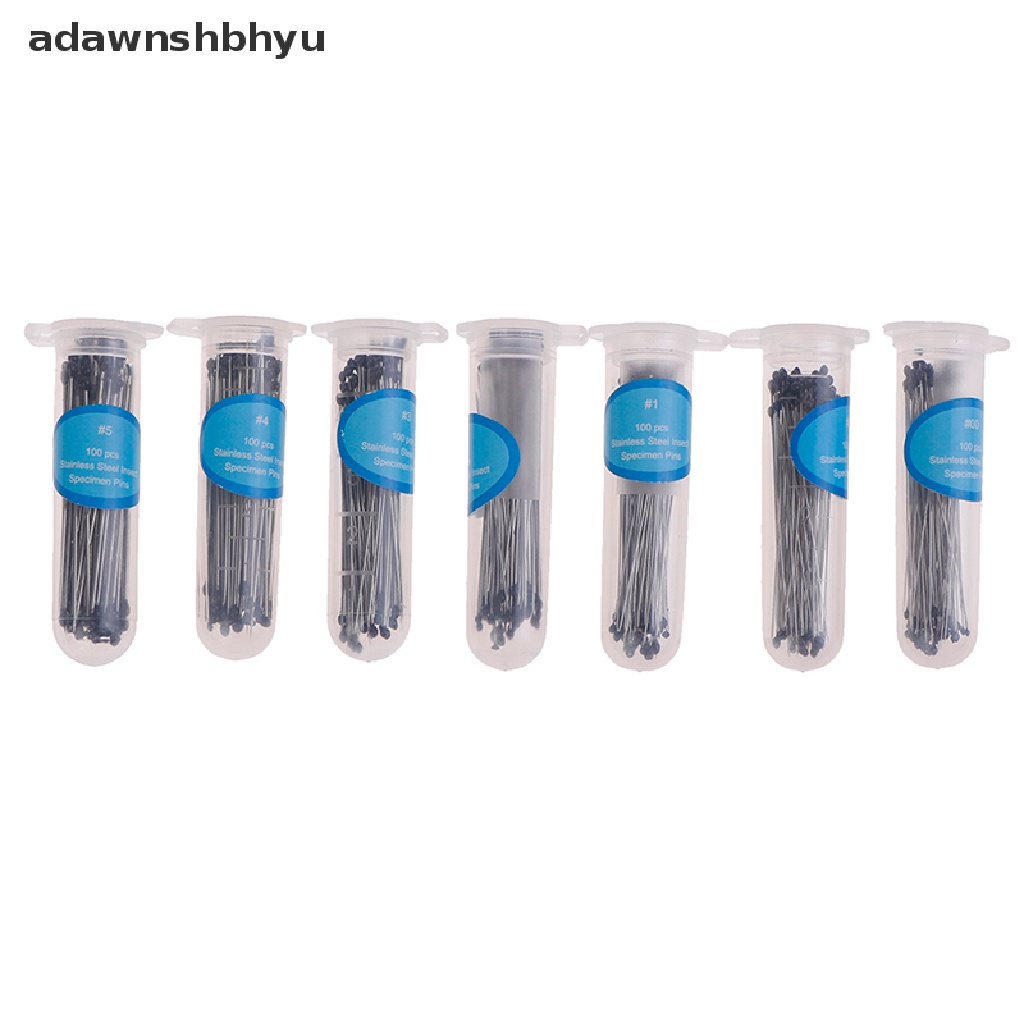 Adawnshbhyu 100Pcs Jarum Spesimen Pin Serangga Bahan Stainless Steel Untuk Entomology Lab Sekolah