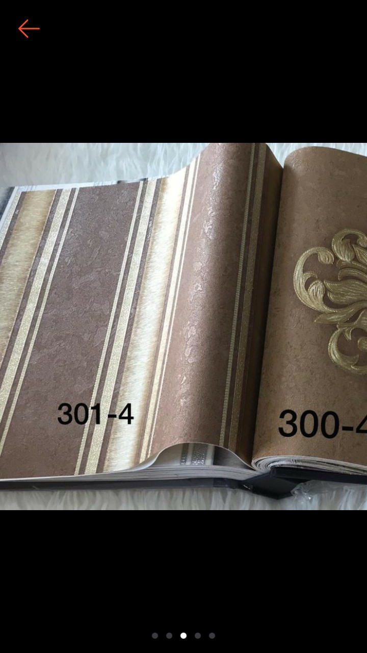 Wallpaper Dinding Murah Motif Garis Silver Coklat Gold