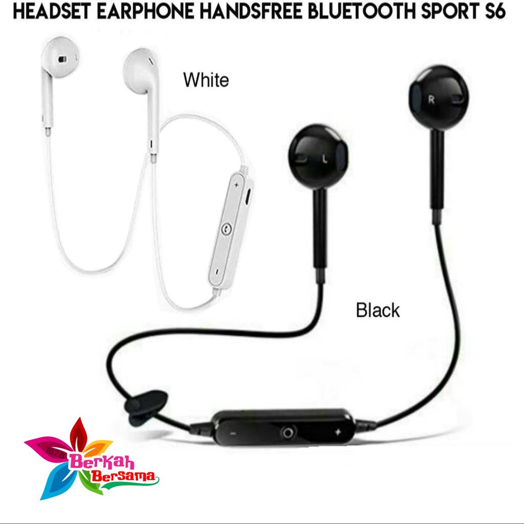 S6 Headset Headsfree Hf bluetooh tali sport super bAss wireless earphone BB3517