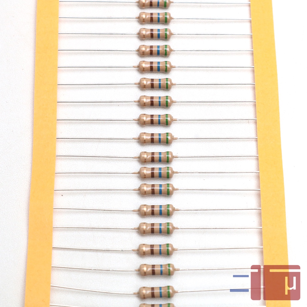 X10 Resistor 560R 560 Ohm 1/2W Karbon 5% Taiwan Kaki Tembaga