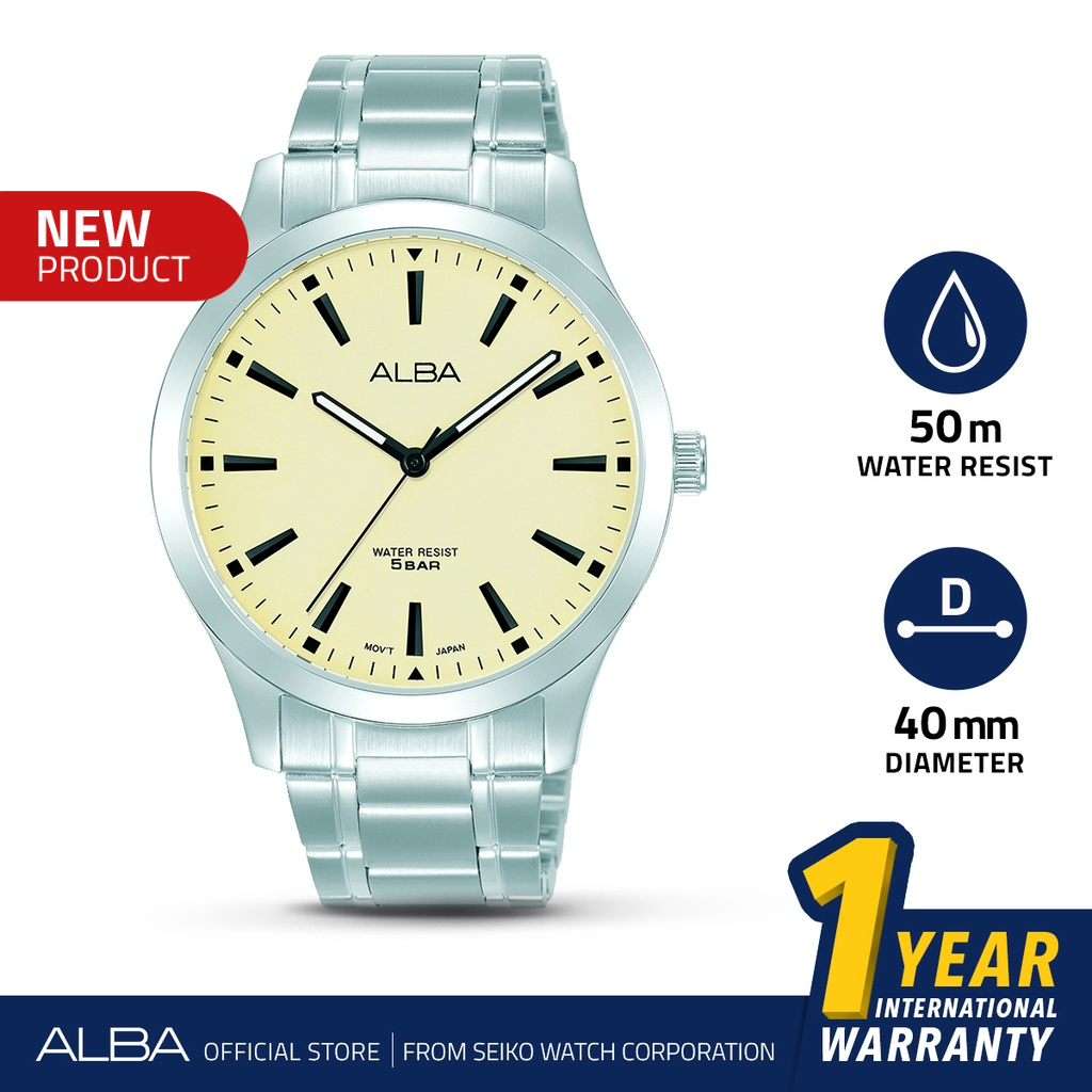 Alba Prestige Jam Tangan Pria ARX021 / ARX021X1 Quartz Luminous Dial Stainless Steel Strap Watch