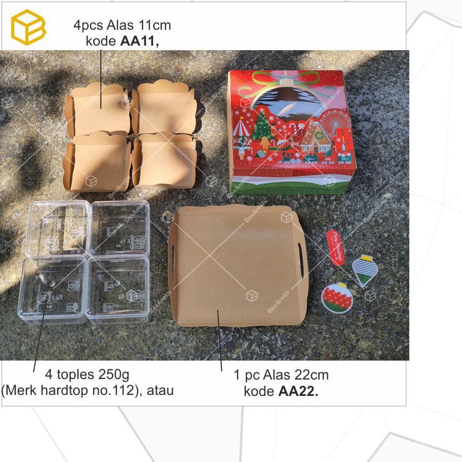 

NN6✽ Box Kue Cake Packaging Natal Christmas Hampers Kemasan Kotak Dus Bolu | CB2210 NATAL Barang Lar