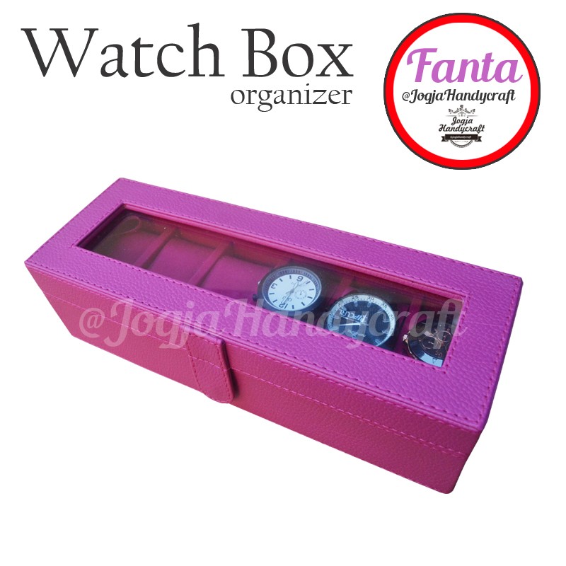 Magenta Watch Box / Kotak Tempat Jam Tangan Isi 6