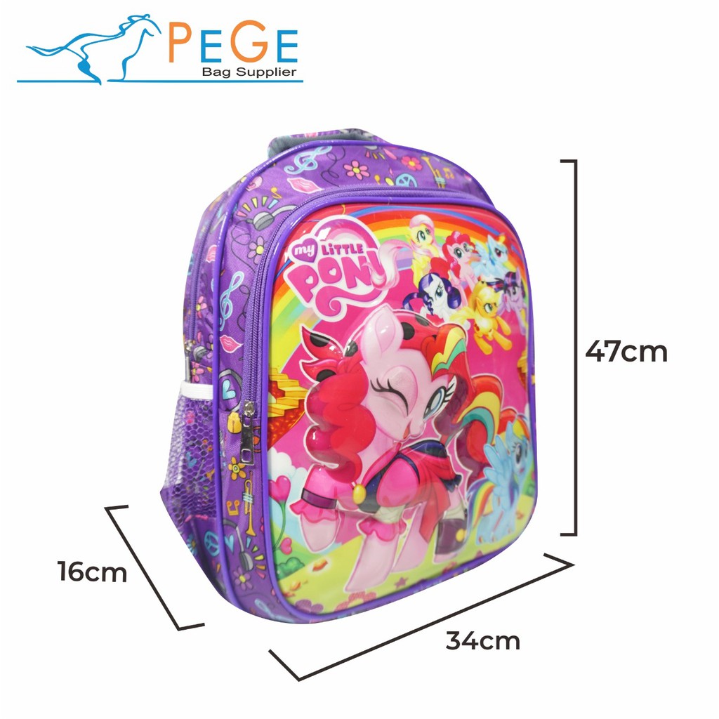 Pege 8823 - Tas Anak embos - TAS RANSEL SEKOLAH ANAK KARAKTER LED ANAK SD FIBER EMBOS TIMBUL