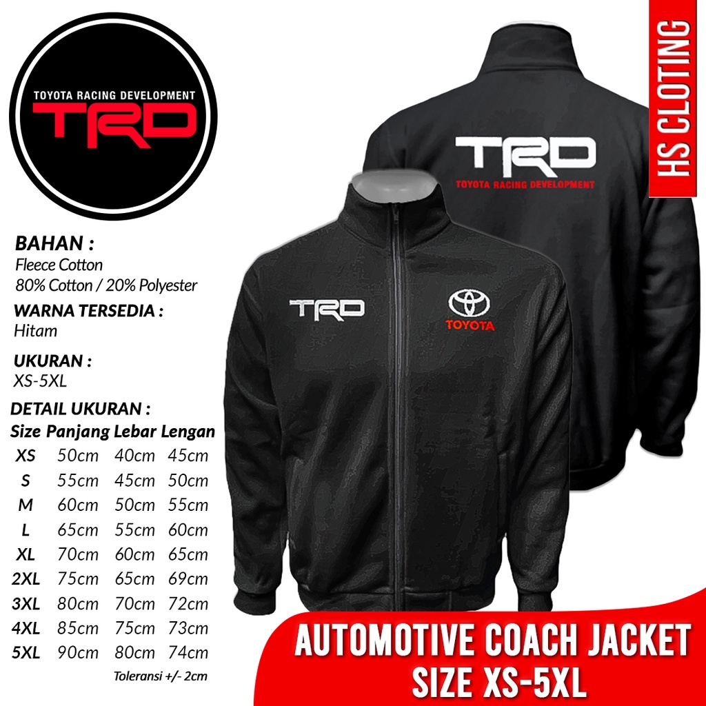 Jaket Coach XS-5XL TRD Toyota Racing Development World Rally Racing Zipped Tracktop Jacket Komunitas