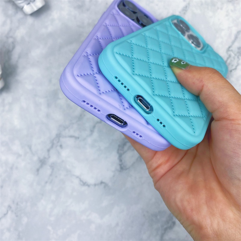 Soft Case Silikon Motif Lingge Untuk IPhone 11 12 13 Pro X XR XS MAX