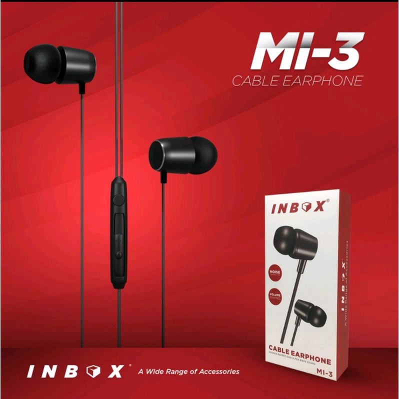 Headset inbox stereo bass Original Hansfree Inbox MI 3 Dengan Volume Control