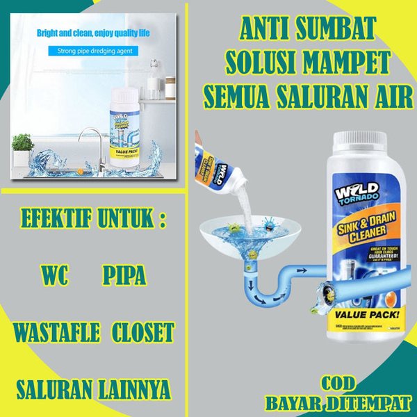WILD TORNADO Pembersih Pipa Toilet Tersumbat/ Anti Mampet Wastafel/ Pembersih Pipa Saluran Air