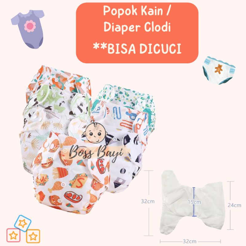 Popok Kain Berkancing /Cloth Diaper/Clodi/Diaper Bayi Bisa Dicuci