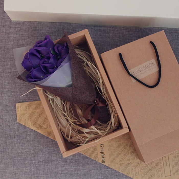 

(TERLARIS) Bouquet flower soap box isi 7bunga paperbag