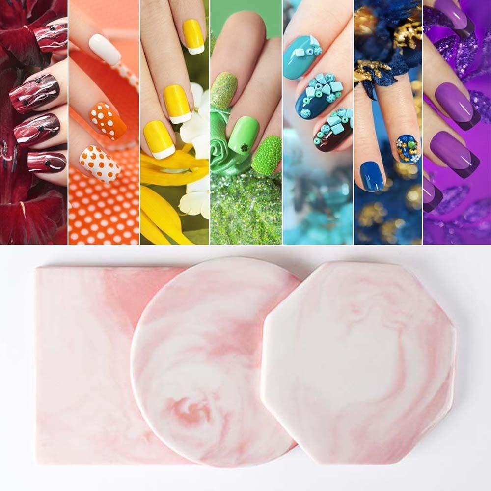 Palet Cat Warna Agustina Acrylic Resin Batu Nail Art Tools Latihan Display Gel Polish Nail Pallet Manicure Palette