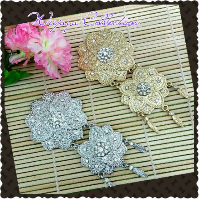 Bross kebaya kutubaru etnik bunga susun 2 loop ki of
