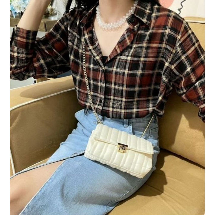 Kemeja Motif Kotak H&M