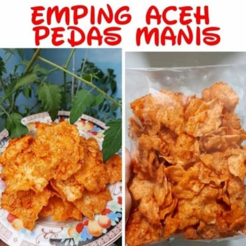 

KERUPUK CEMILAN RAPUH GURIH / EMPING PEDAS MANIS/SEBUNGKUS 450gr Premium