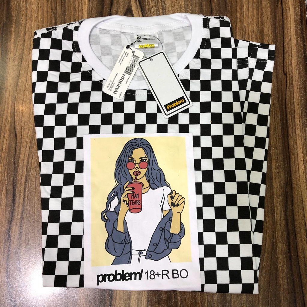 Promo TShirt Kaos Pakaian Atasan Baju Distro Catur PROBLEM 99 / Cotton Combed30s / Carolline E-Store