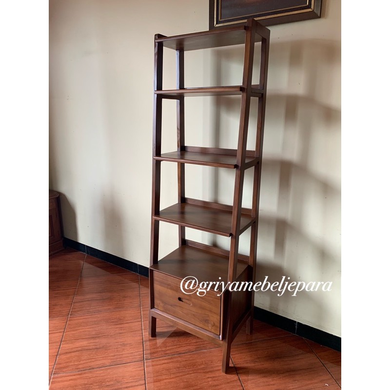 rak buku kayu jati jepara