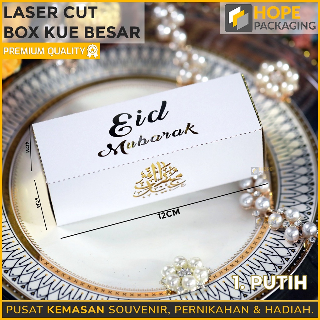 [ 5 pcs ] Packing box Eid Mubarak / lebaran / idul Fitri laser cut  Ukuran  12x4x4cm / 8x4x4cm