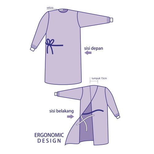 Baju Operasi Surgical Gown NonWoven OneMed OJ2
