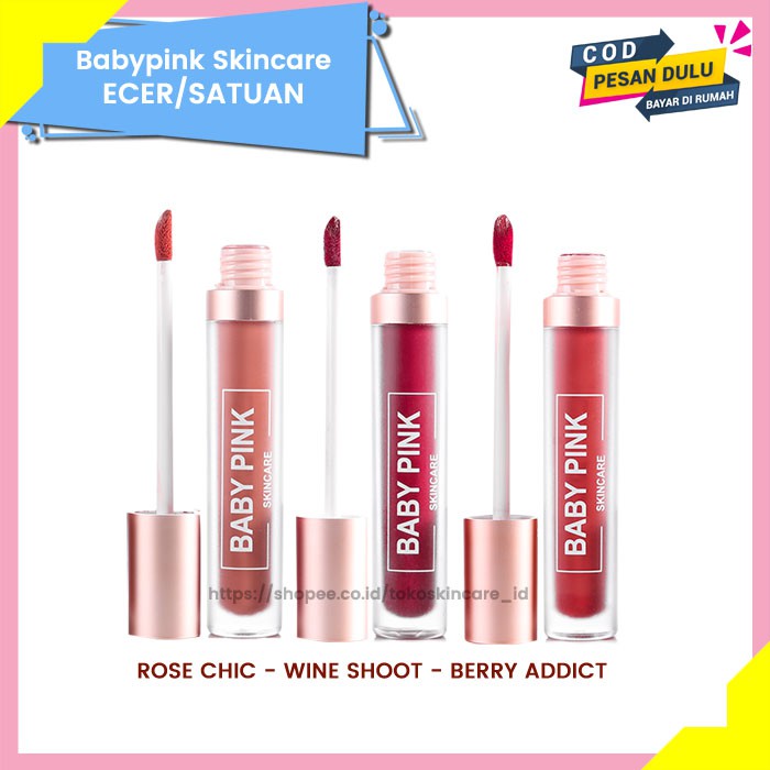 Baby Lip Rose Chic &amp; Wine Shoot &amp; Berry Addict Lipstik Baby Pink Skincare Aman Halal Original BPOM