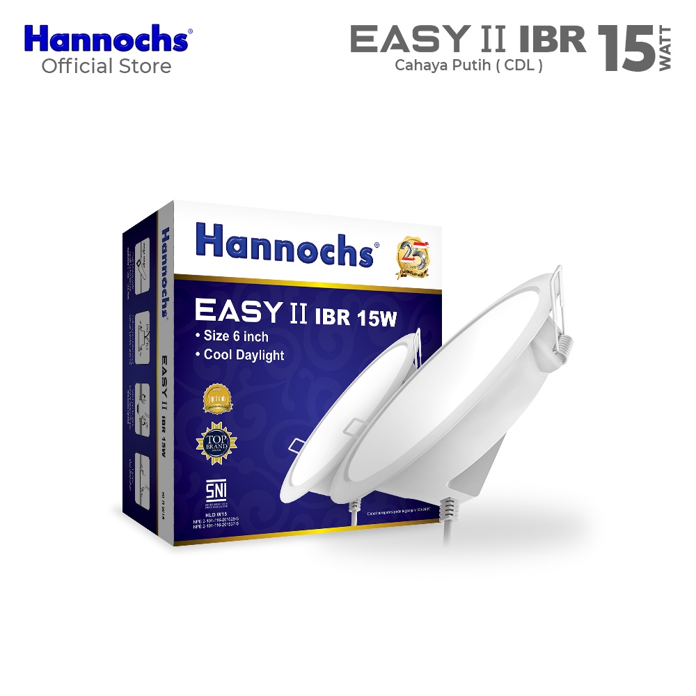 Hannochs Downlight LED EASY II 15W IBR Cahaya Putih