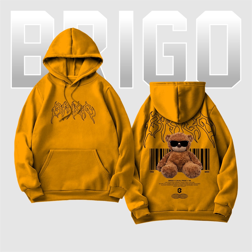 BRIGO Jumper Hoodie Beruang Style Cool  II Sweater Hoodie BRIGO Sablon DTF Fleece Cotton M-XXL (Pria &amp; Wanita) Free stiker&amp;Gantungan Kunci