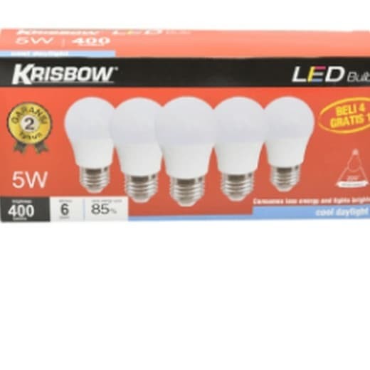 krisbow Bohlam lampu LED 5 watt isi 5pcs - Kuning