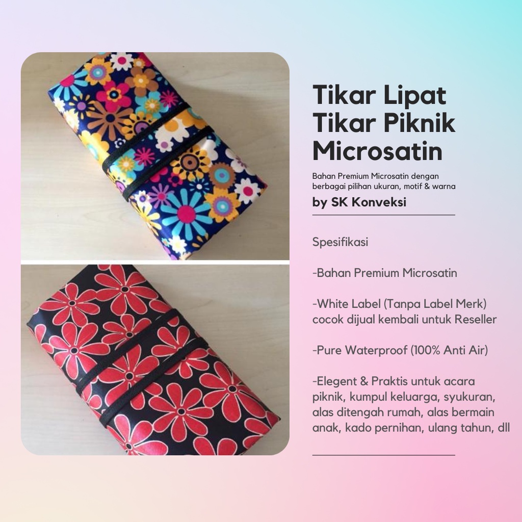 Tikar Lipat Tikar Piknik Microsatin Premium Jumbo