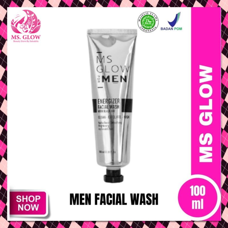 MS GLOW FOR MEN FACIAL WASH|PEMBERSIH WAJAH PRIA|CLEANSER WAJAH