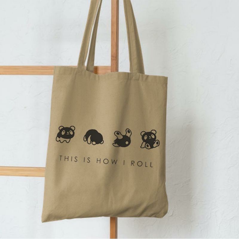 TOTEBAG RESLETING - TOTEBAG MOTIF PANDA ROLL TIDUR BANYAK MACAM WARNA