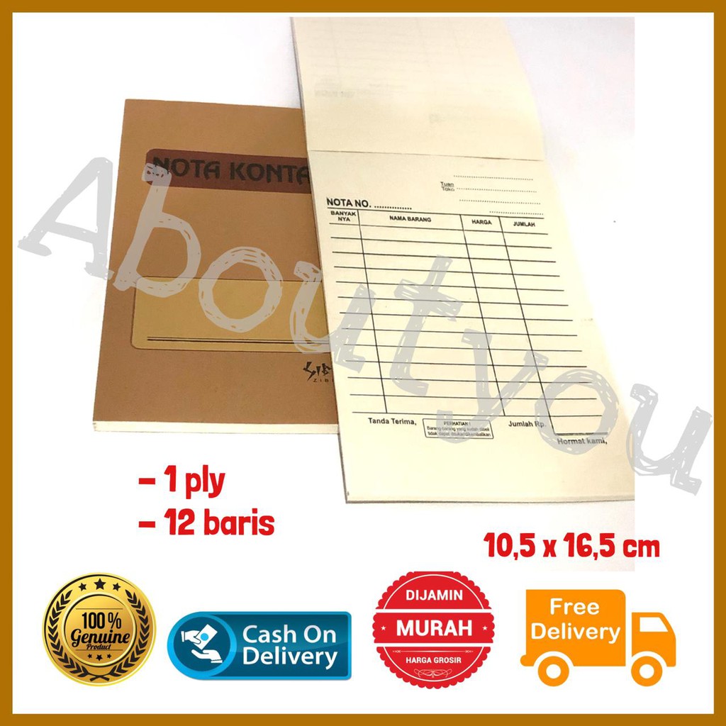 

NOTA KONTAN Kecil 1 Ply Buku Bon Kontan 1 Rangkap