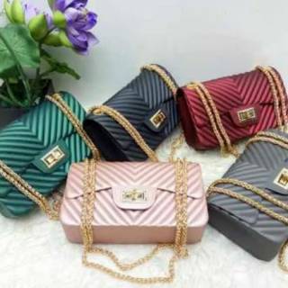  Tas  channel chevron jelly ukuran 22 x 20 Harga murah 