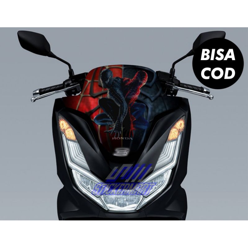 Sticker Decal Variasi Visor Wienshild PCX 160 4 Valve Motif Spiderman Animasi