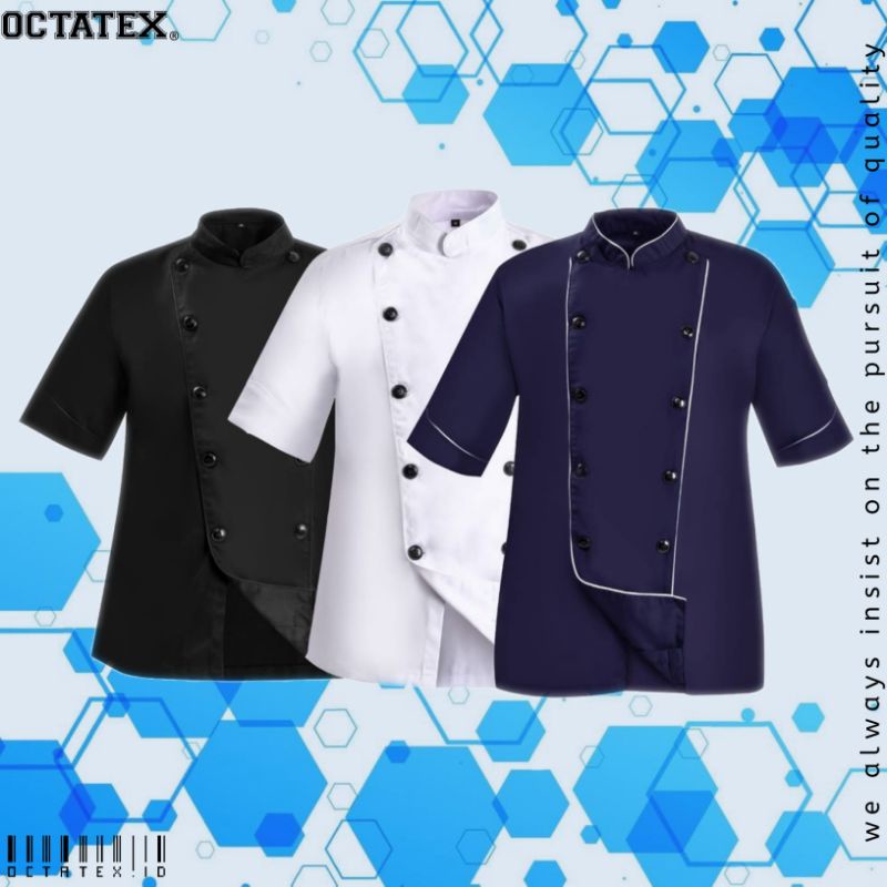 OCTATEX Uniform Chef Jacket Unisex Handmade Original Made In Bandung Indonesia Baju Seragam Koki Pak
