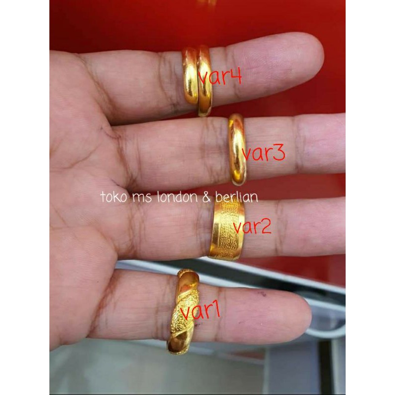 Cincin Simple/Cincin Tabung Emas LM 24K Emas 99,99%. 3- 7 gram