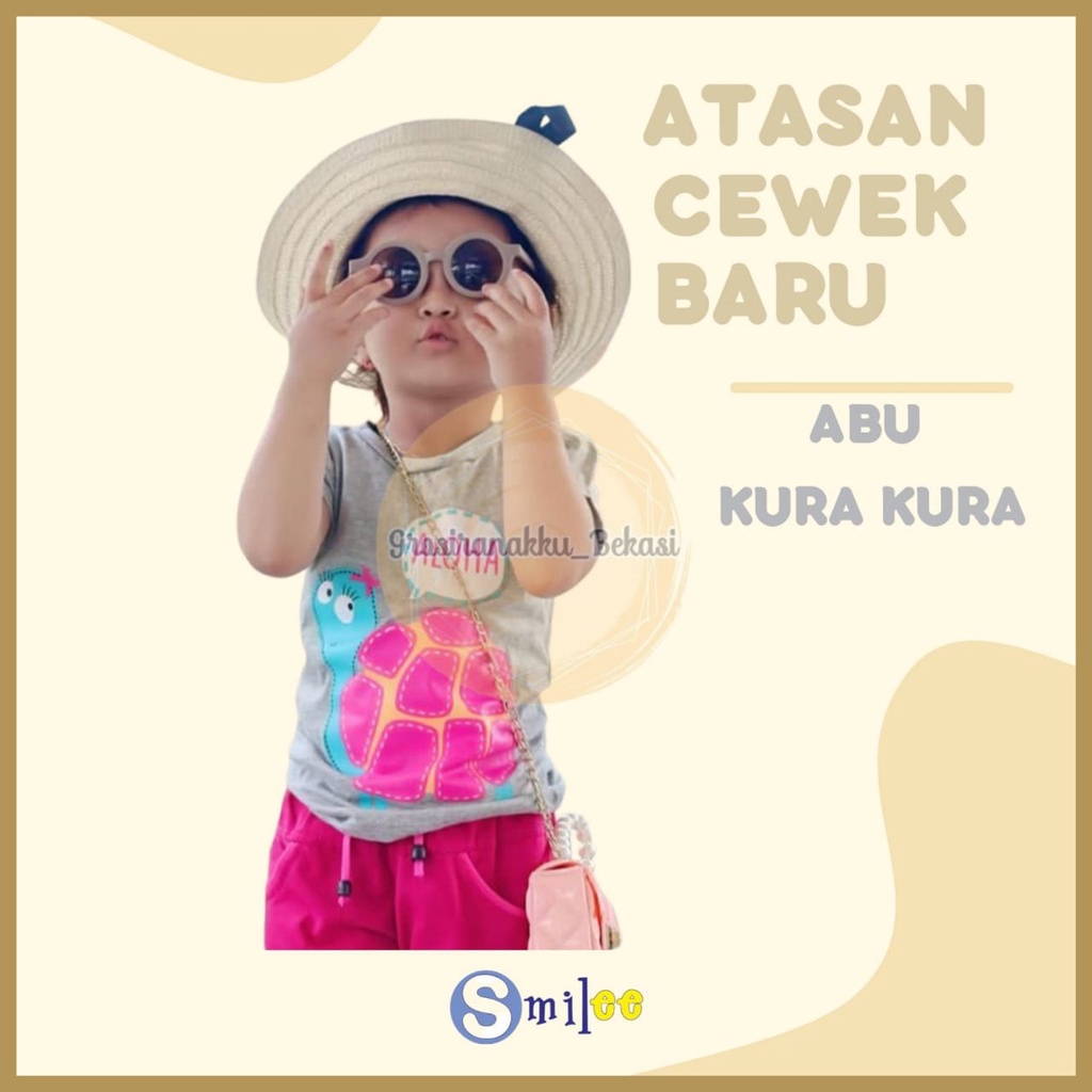 Atasan Anak Smilee Motif Abu Kurakura Size 1-5Tahun