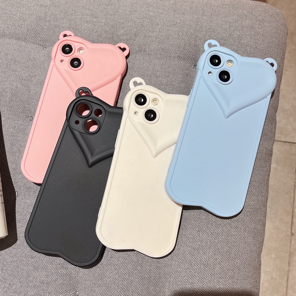 Soft case Silikon Motif Hati 3D Untuk iPhone 13 Pro MAX 12 11 Pro MAX X XS MAX XR 7 + 8 Plus