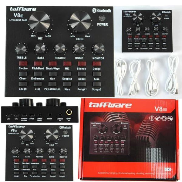 SOUNDCARD V8 PLUS TAFFWARE ORIGINAL V8S PRO BLUETOOTH RECORDING SET