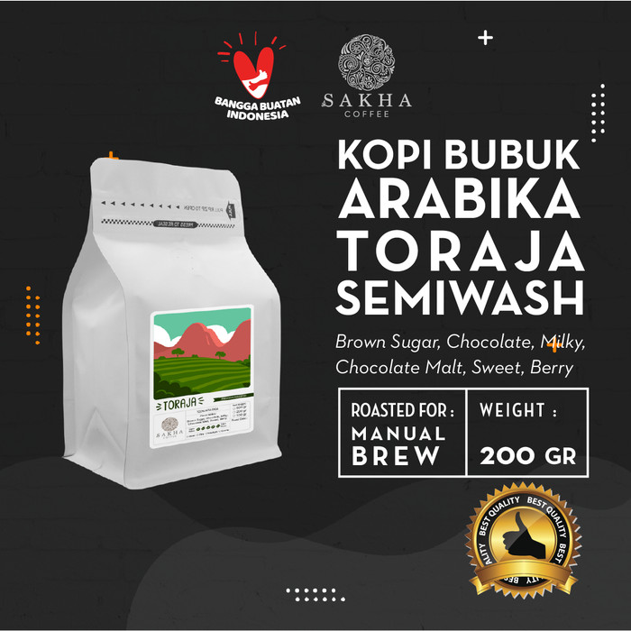 

Kopi Bubuk Arabika Toraja Sapan For Manual Brew 200 Gram SAKHA COFFEE - KBMTOR200