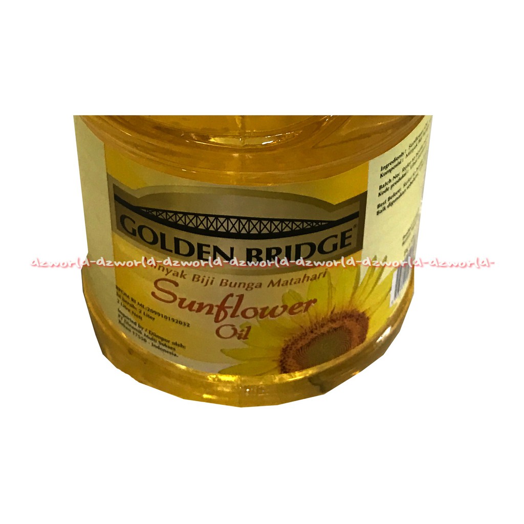Golden Bridge Sun Flower Oil 2L Minyak Goreng Rendah Lemak Minyak Salad Minyak Biji Bunga Matahari Goldenbridge Suns Flowers Sunflower 2 Litter