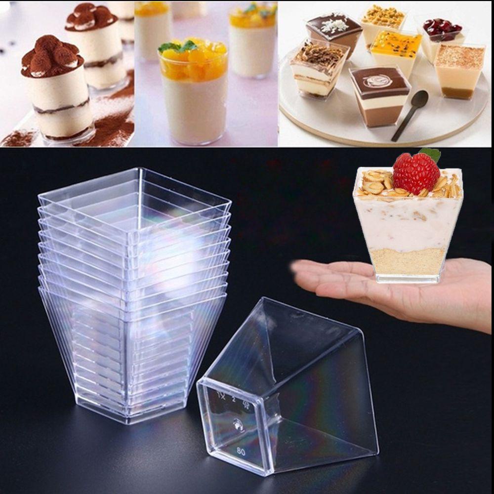 Suyo 60ml 10/30/50pcs Dessert Cup Home &amp; Kitchen Bakeware Transparan Perlengkapan Pesta Mousses