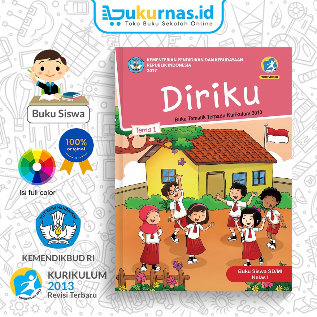 Buku Tematik SD Kelas 1 Tema 1 Diriku K13 Revisi Terbaru