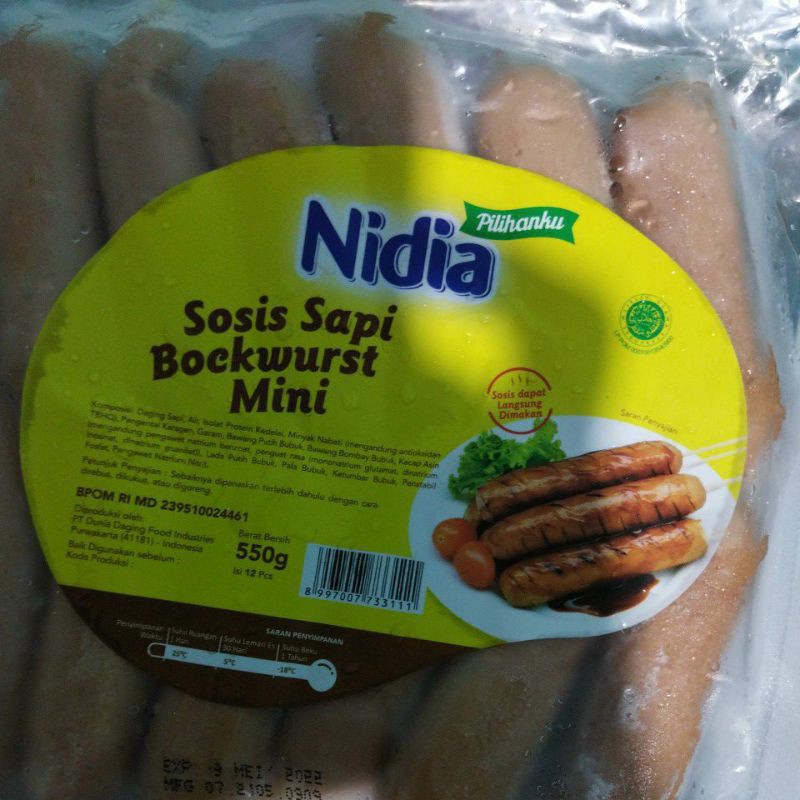 

Nidia Sosis Sapi Bockwurst Mini 550 Gram