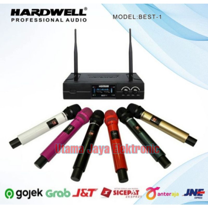 Mic Wireless Hardwell BEST 1 Dual Handle Microphone Mik Original