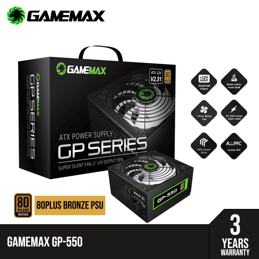 Gamemax Psu GP-550 550W 80+ Bronze