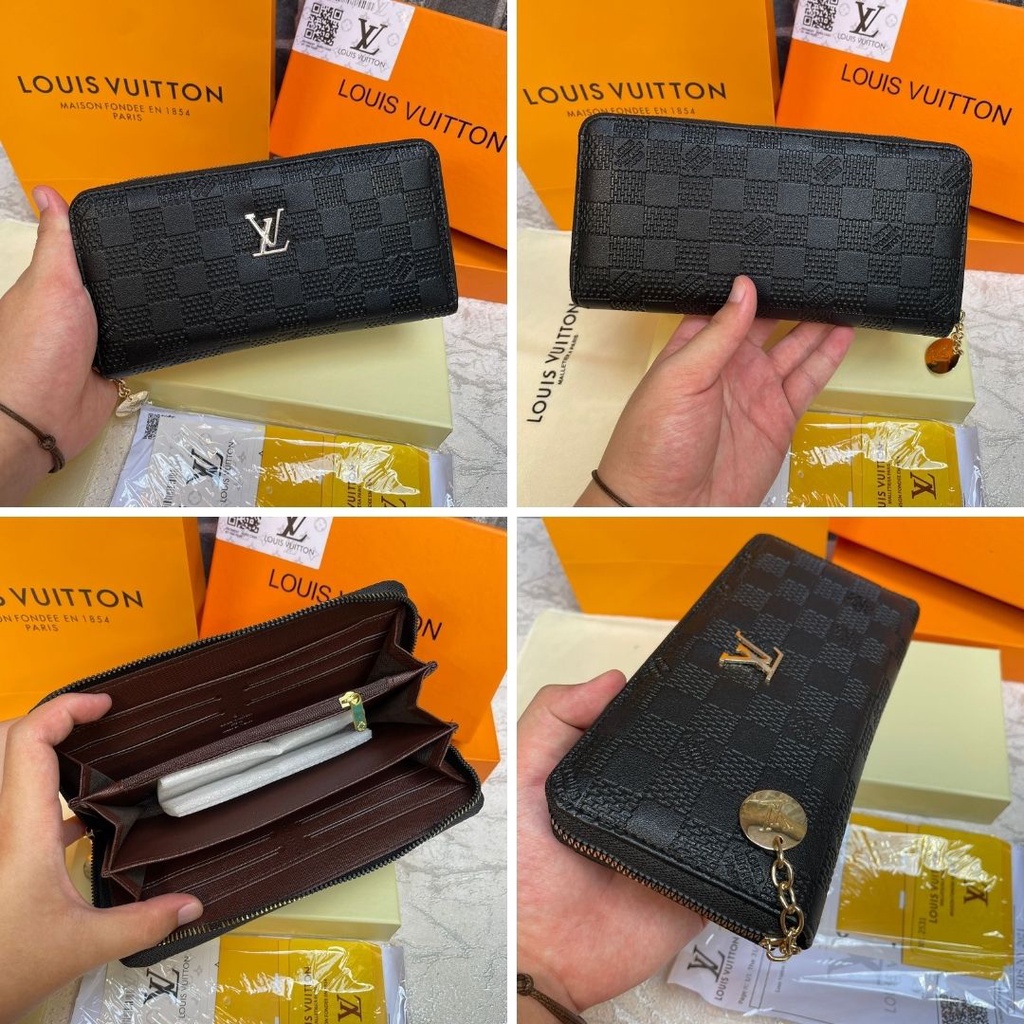 Dompet LV Motif Mono Damier / Dompet Panjang Dompet Kulit Long Wallet