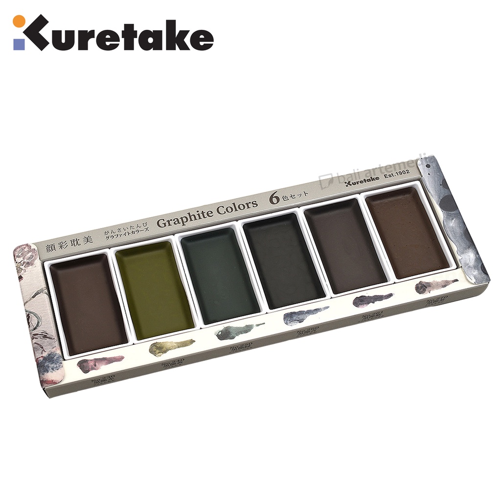 Kuretake Gansai Tambi 6 Color Set Graphite 6