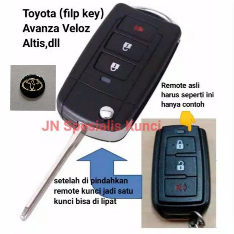 Kunci lipat Toyota Avanza Veloz,Etios,dll