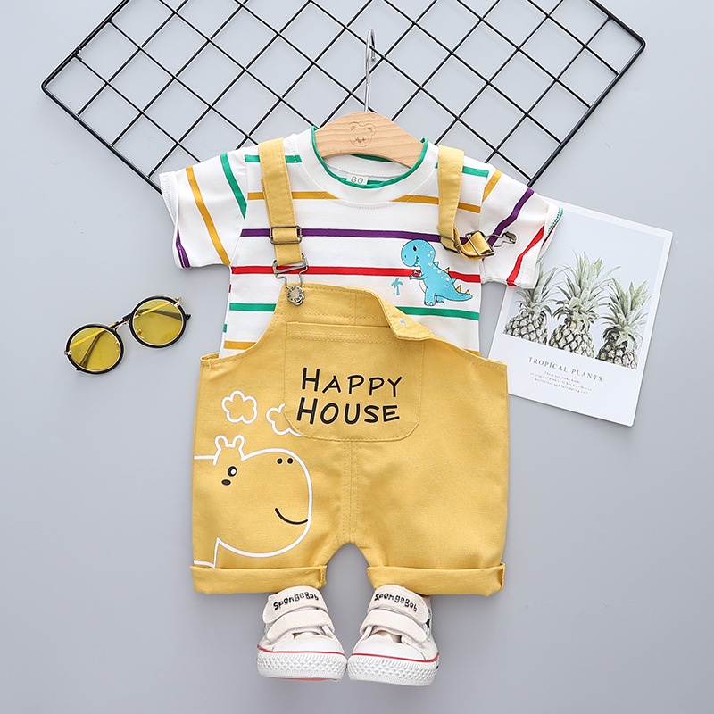 Setelan Anak Laki-laki &amp; Perempuan Happy Hours Baju Anak Import Ukuran M-XL Usia 1-2 Thn